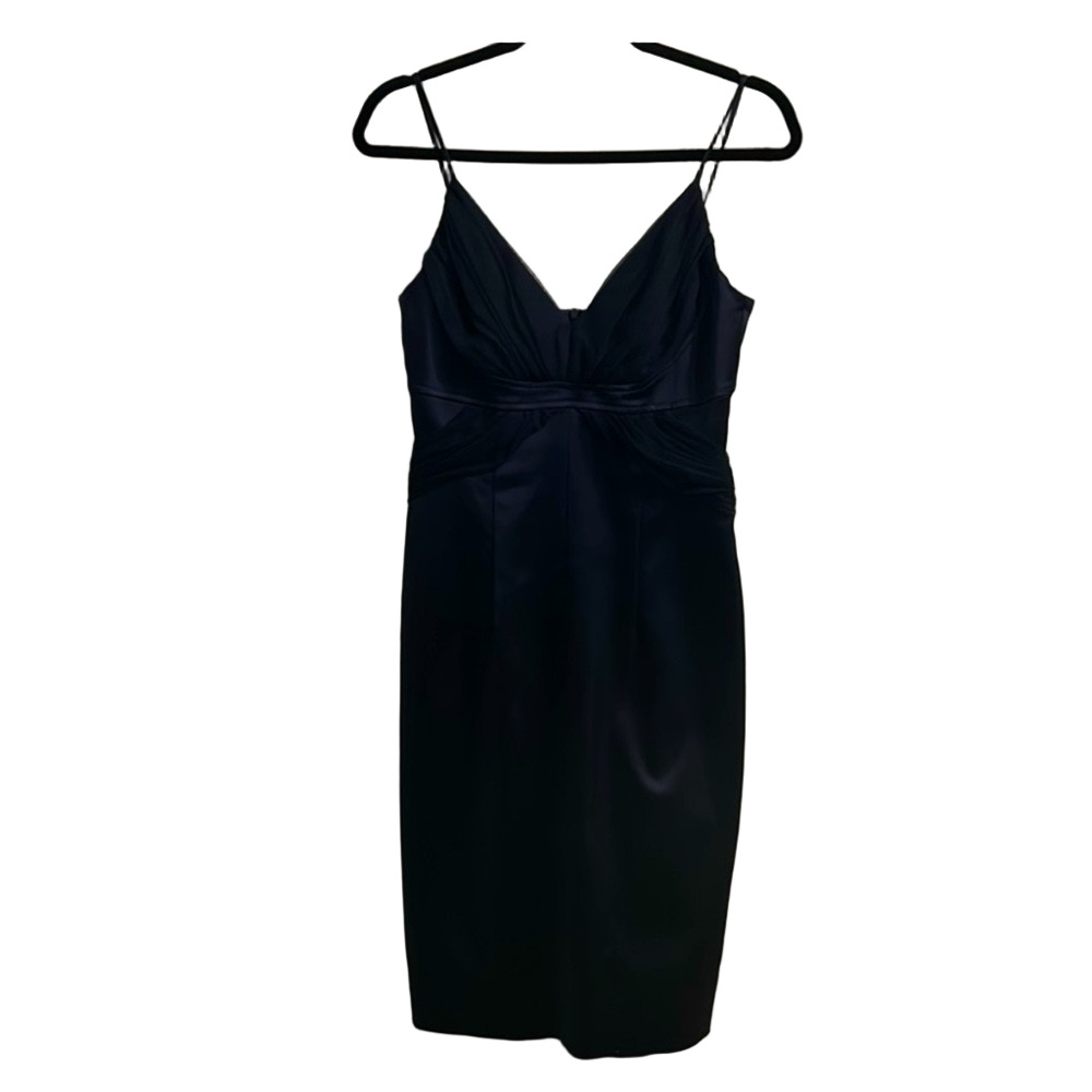 DAVID MEISTER Navy Blue Cocktail/Prom dress Midnight blue spaghetti strap size 4